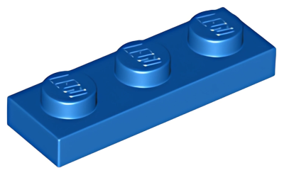 Деталь LEGO Plate 1 x 3 3623 Blue U