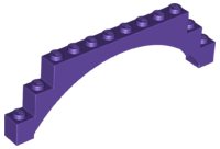 Деталь Lego Арка 1 x 12 x 3 Raised Arch with 5 Cross Support 18838 Dark Purple U
