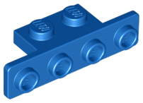 Bracket 1 x 2 - 1 x 4 with Rounded Corners, 2436b Blue N