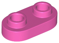 Plate, Round 1 x 2 with Open Studs, 35480 Dark Pink N
