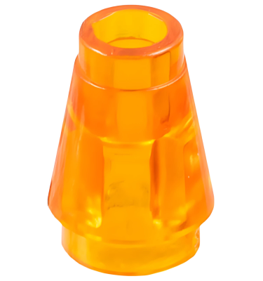 Деталь LEGO Cone 1 x 1 with Top Groove 4589b (28701, 59900, 64288) Trans-Orange U