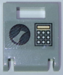 Container, Box 2 x 2 x 2 Door with Slot with Handle and Keypad (Square Buttons) Pattern (Sticker) - Set 60137, 4346pb34