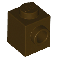 Brick, Modified 1 x 1 with Stud on Side 87087 Dark Brown N