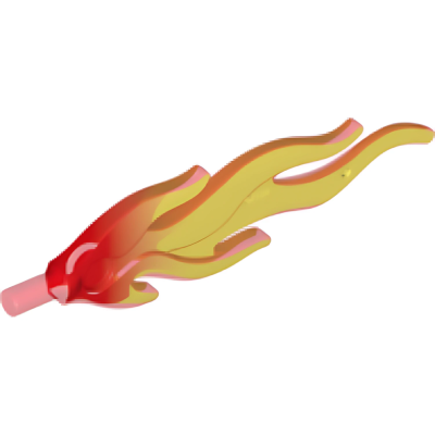 Деталь LEGO Wave Rounded Straight Large with Bar End (Flame) 85959 (28577) Trans-Red U