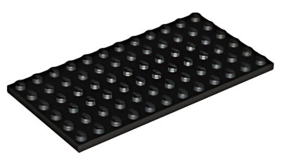 Деталь LEGO Plate 6 x 12 3028 Black U