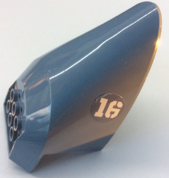 Aircraft Fuselage Aft Section Curved Bottom 6 x 10 with White '16' Pattern on Both Sides (Stickers) - Set 70629 Sand Blue U