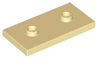 Plate, Modified 2 x 4 with 2 Studs (Double Jumper), 65509 Tan N