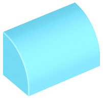 Slope, Curved 1 x 2 with Bottom Stud Holder, 37352 Medium Azure N