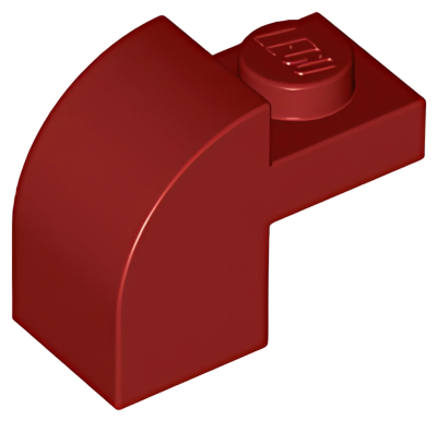 Деталь LEGO Lego Slope, Curved 2 x 1 x 1 1/3 with Recessed Stud 6091 (32807) Dark Red U