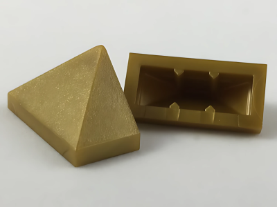 Деталь LEGO Lego Slope 45 2 x 1 Triple with Bottom Stud Holder 15571 (78821) Pearl Gold N