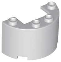 Cylinder Half 2 x 4 x 2 with 1 x 2 Cutout, 24593 Light Bluish Gray N