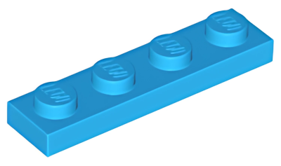 Деталь LEGO Plate 1 x 4 3710 Dark Azure U