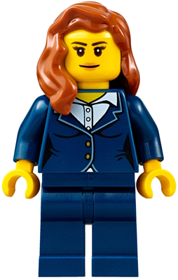 Минифигурка Lego Businesswoman - Dark Blue Pants Suit, Peach Lips, Dark Orange Female Hair over Shoulder cty0691 U