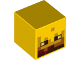Minifigure, Head, Modified Cube with Pixelated Fire and Black Eyes Pattern (Minecraft Blaze), 19729pb007  