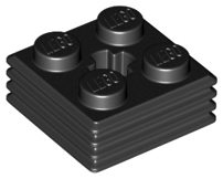 Brick, Modified 2 x 2 x 2/3 Ribbed with Axle Hole 71752 Black N