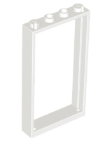 Door, Frame 1 x 4 x 6 with 2 Holes on Top and Bottom, 60596 White N