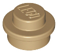 Plate, Round 1 x 1, 4073 Dark Tan N