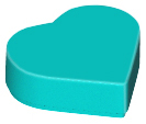 Tile, Round 1 x 1 Heart, 39739 Dark Turquoise N