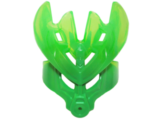 Bionicle Mask Protector with Marbled Trans-Bright Green Pattern (Protector Mask of Jungle), 19149pb06 Bright Green U