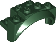 Vehicle, Mudguard 4 x 2 1/2 x 2 with Arch Round, Solid Studs, and Rounded Legs, 35789 Dark Green U