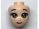 Mini Doll, Head Friends with Brown Large Eyes, Raised Eyebrows, Pink Lips and Closed Mouth Pattern (Belle), 66577