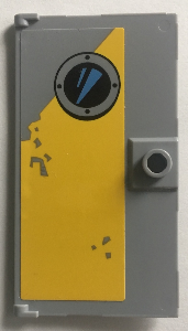 Door 1 x 4 x 6 with Stud Handle with Porthole on Worn Yellow Background Pattern (Sticker) - Set 75157, 60616pb029