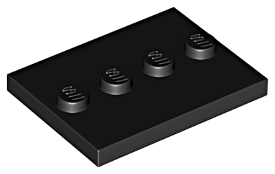 Деталь LEGO Lego Tile, Modified 3 x 4 with 4 Studs in Center 88646 (17836) Black U