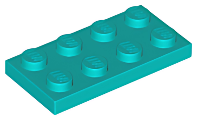 Деталь LEGO Plate 2 x 4 3020 Dark Turquoise U