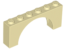 Деталь Lego Arch 1 x 6 x 2 - Thin Top without Reinforced Underside 12939 Tan U