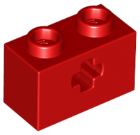 Technic, Brick 1 x 2 with Axle Hole, 32064 Red N