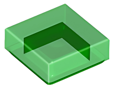 Деталь LEGO Tile 1 x 1 with Groove 3070b Trans-Green U