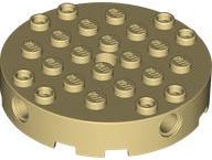 Brick, Round 6 x 6 with 4 Side Pin Holes and Center Hole, 18897