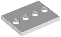 Tile, Modified 3 x 4 with 4 Studs in Center, 88646 White U