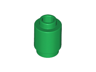 Brick, Round 1 x 1, 3062 Green U