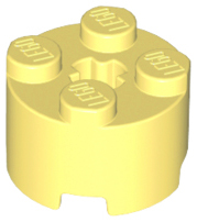 Brick, Round 2 x 2 with Axle Hole, 3941 Bright Light Yellow U