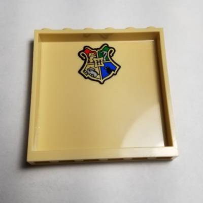 Panel 1 x 6 x 5 with Coat of Arms Hogwarts Crest Pattern on Inside (Sticker) - Set 75946, 59349pb191 Tan U