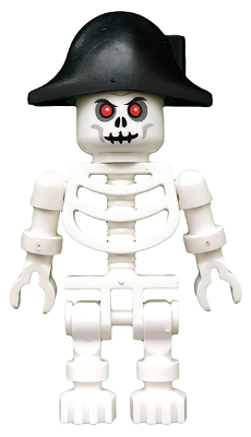 Минифигурка Lego Skeleton with Fantasy Era Skull, Bicorne Hat gen026