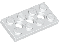 Technic, Plate 2 x 4 with 3 Holes, 3709b White N