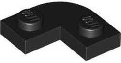 Plate, Round Corner 2 x 2 with 1 x 1 Cutout, 79491 Black N