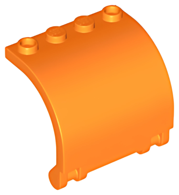 Деталь LEGO Panel 3 x 4 x 3 Curved with Double Clip Hinge 18910 Orange U