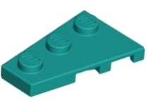 Wedge, Plate 3 x 2 Left, 43723 Dark Turquoise U