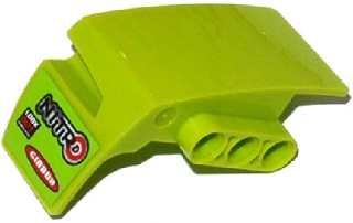 Technic, Panel Car Mudguard Right with 'NITRO', 'LOOK OUT' and 'GIRBON' Pattern (Sticker) - Set 42037, 61070pb010 Lime U
