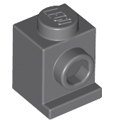 Brick, Modified 1 x 1 with Headlight, 4070 Dark Bluish Gray N