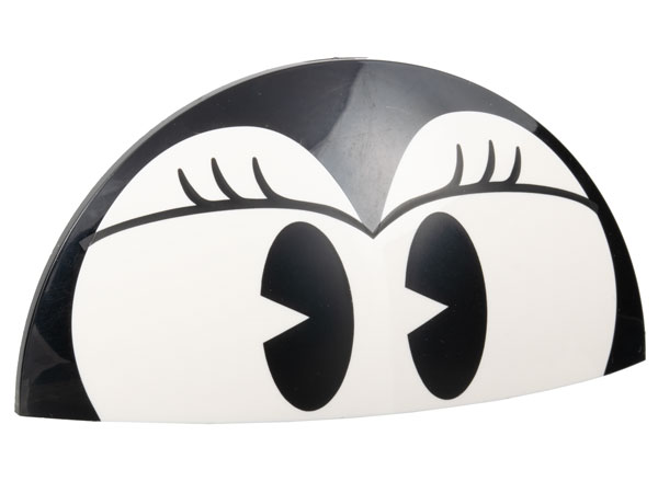 Brick, Round 5 x 10 x 1 2/3 Dome Half with Black Eyes and Eyelashes Pattern (Minnie Mouse), 68881pb001