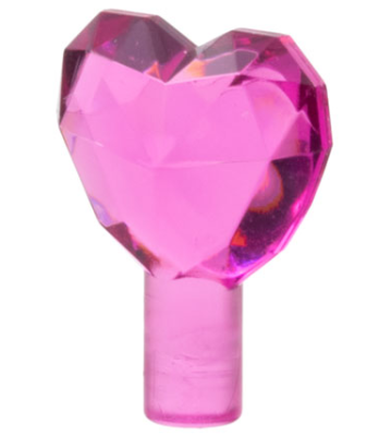 Rock 1 x 1 Jewel Heart Shaped, 15745 Trans-Dark Pink U