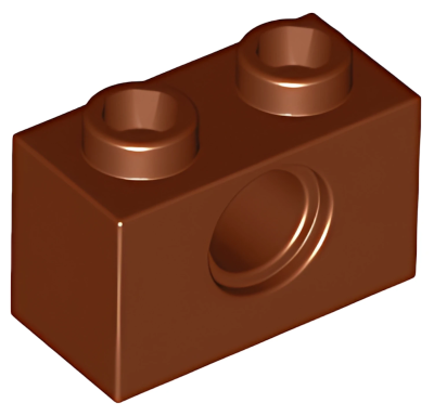 Деталь LEGO Technic, Brick 1 x 2 with Hole 3700 Reddish Brown U