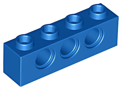 Деталь LEGO Technic, Brick 1 x 4 with Holes 3701 Blue U