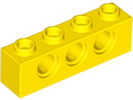Technic, Brick 1 x 4 with Holes, 3701 Yellow N