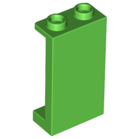 Panel 1 x 2 x 3 with Side Supports - Hollow Studs, 87544 Bright Green U