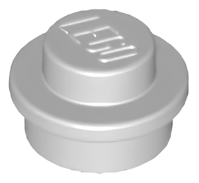 Деталь LEGO Plate, Round 1 x 1 4073 Light Bluish Gray U